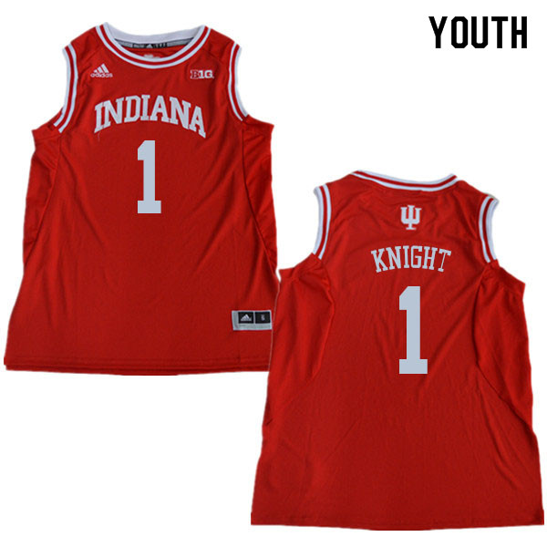 Youth #1 Bob Knight Indiana Hoosiers College Basketball Jerseys Sale-Red